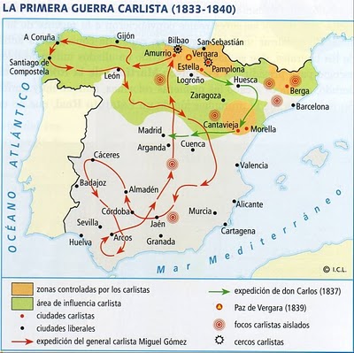 Resultado de imagen de Primera Guerra Carlista (1833 – 1839).