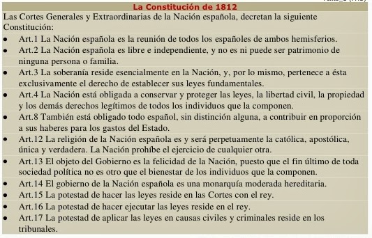 Resultado de imagen de constitucion 1812 4 eso